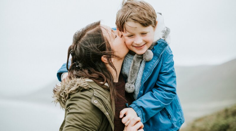 Happy mother and son enjoying together