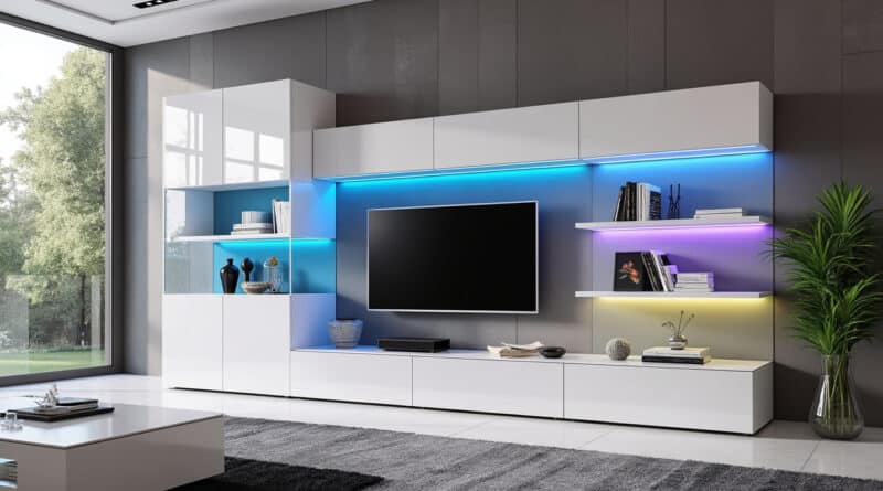 découvrez les multiples avantages du meuble tv à led multicouleurs blanc laqué horizon. alliant esthétisme moderne et praticité, ce meuble transformera votre espace de vie en un lieu unique et accueillant grâce à ses éclairages personnalisables et son design élégant.
