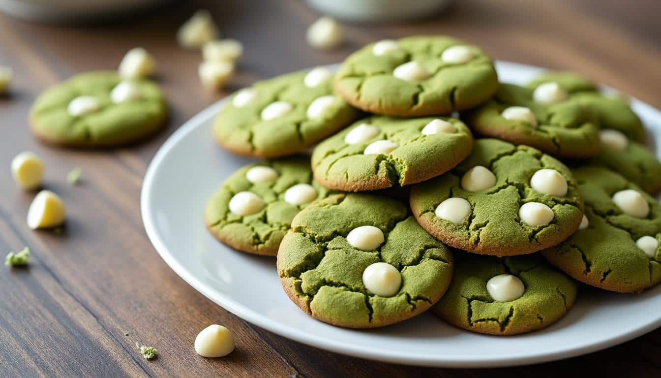 découvrez une recette irrésistible de cookies au matcha et chocolat blanc, alliant douceur et originalité. parfaits pour surprendre vos invités ou vous faire plaisir, ces biscuits allient le goût subtil du matcha à la douceur du chocolat blanc. un dessert qui éveillera vos sens et ravira toutes les papilles !