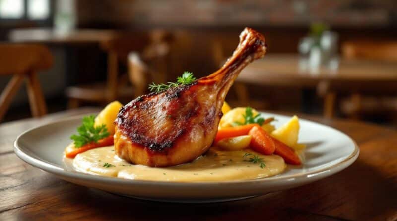 découvrez notre recette traditionnelle de canard confit accompagné d'une délicieuse sauce au foie gras, un incontournable de la gastronomie française pour régaler vos papilles.