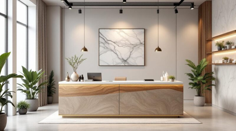 découvrez comment personnaliser votre banque d'accueil pour salon de coiffure en accord avec votre thème afin d'offrir une première impression unique et professionnelle à vos clients.