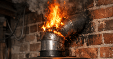 départ de feu dans le conduit