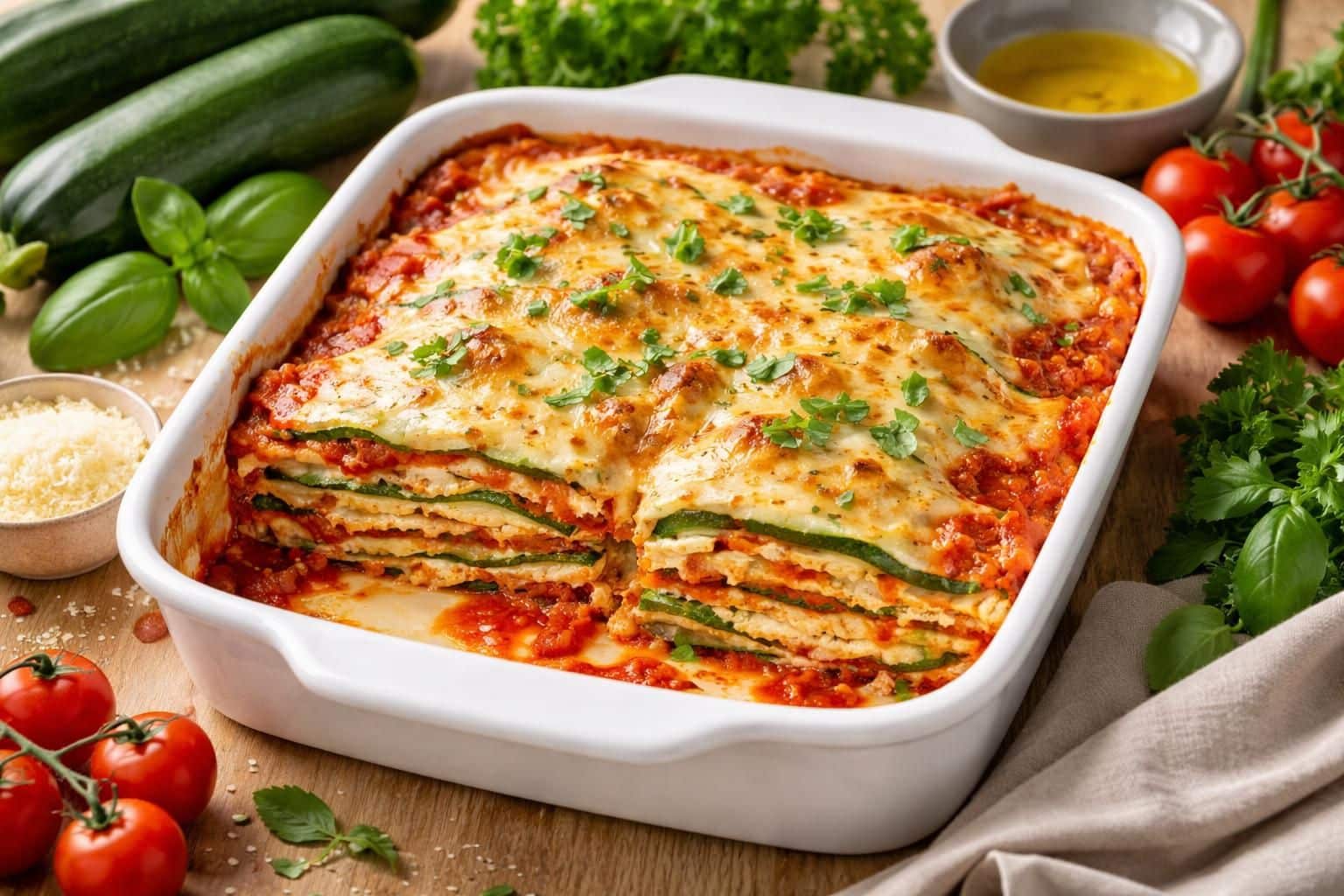 découvrez notre recette de lasagne de courgettes végétarienne, une préparation saine et gourmande parfaite pour un repas équilibré et savoureux.