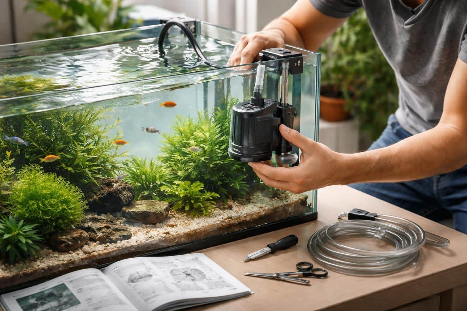 découvrez les astuces essentielles pour installer facilement une pompe dans votre aquarium et assurer un environnement sain à vos poissons.