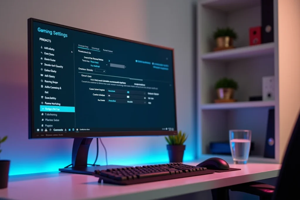Écran PC affichant un menu de paramètres graphiques d'un jeu vidéo pour améliorer la fluidité et les performances